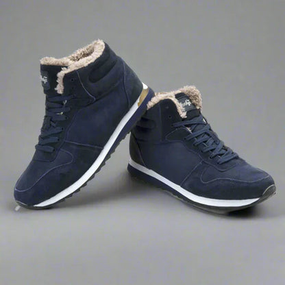 Warme, pelzgefütterte herren-winterstiefel mit hohem schaft – herren