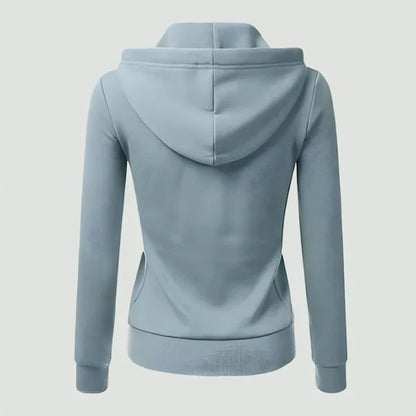Damen-fleece-kapuzenjacke mit reißverschluss – damen
