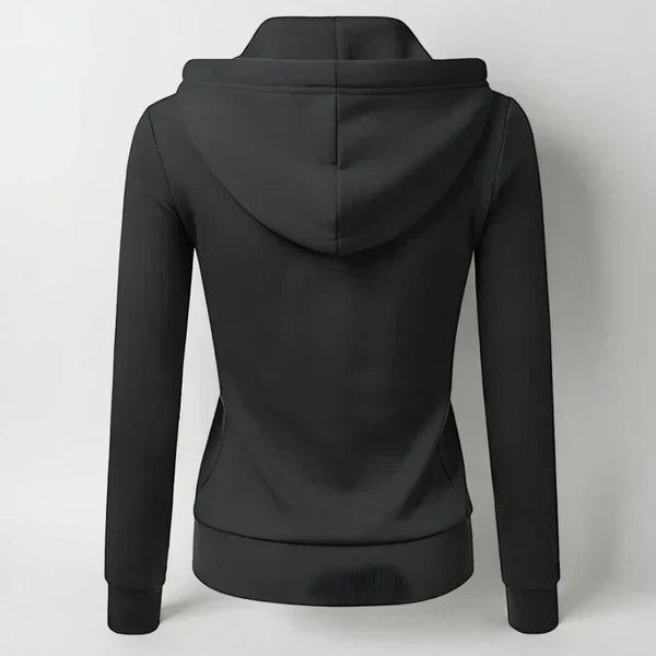 Damen-fleece-kapuzenjacke mit reißverschluss – damen