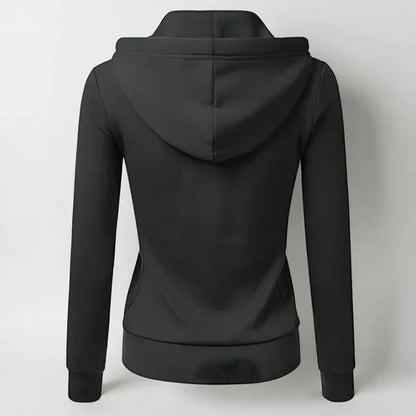Damen-fleece-kapuzenjacke mit reißverschluss – damen