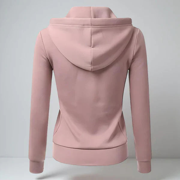 Damen-fleece-kapuzenjacke mit reißverschluss – damen