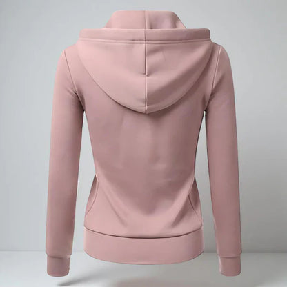 Damen-fleece-kapuzenjacke mit reißverschluss – damen