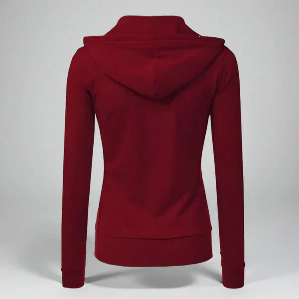 Damen-fleece-kapuzenjacke mit reißverschluss – damen