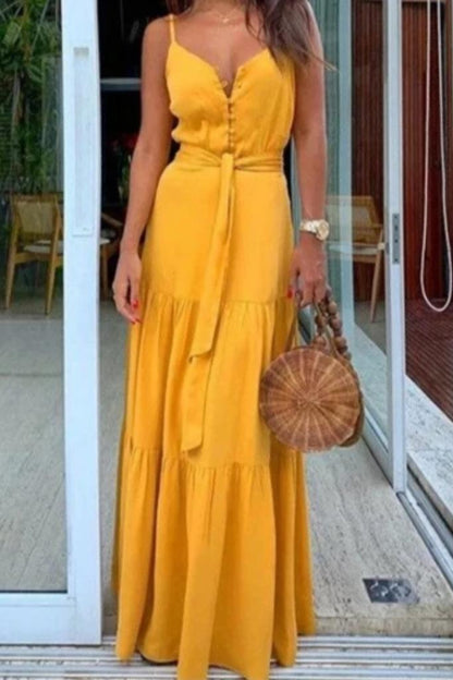 Langes Sommerkleid mit Trägern - Bequem und Atmungsaktiv