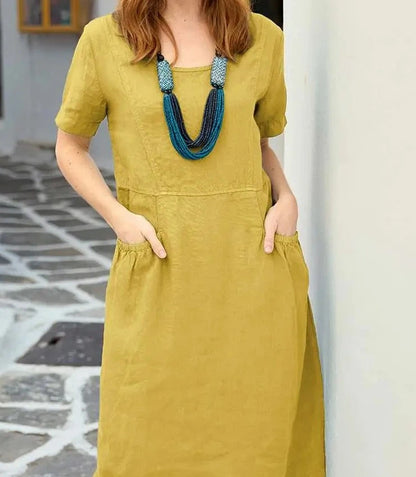 Gelbes Sommer-Midikleid - Lena