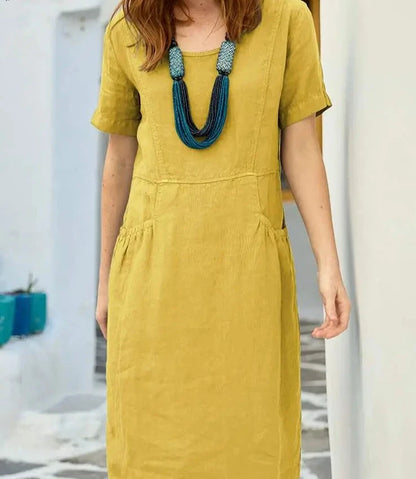 Gelbes Sommer-Midikleid - Lena