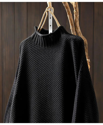 Chic Gestrickter Diamant Rollkragenpullover