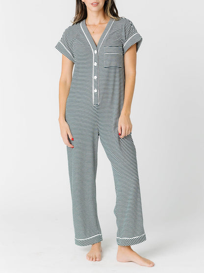 Gestreifter Freizeit-Jumpsuit – Stilvoll & Bequem