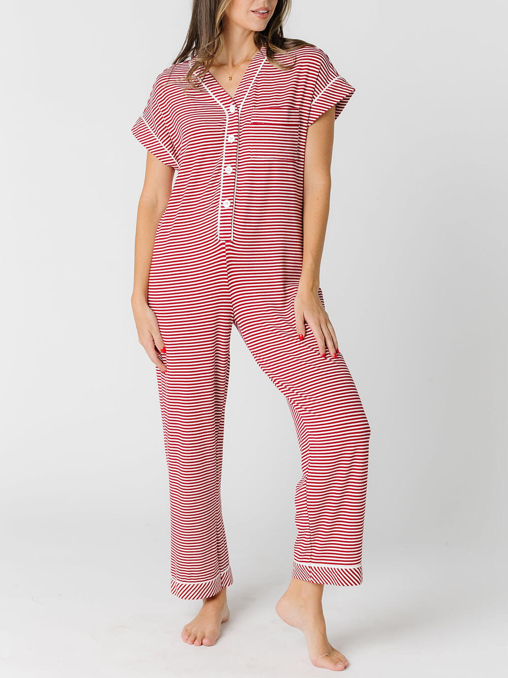 Gestreifter Freizeit-Jumpsuit – Stilvoll & Bequem