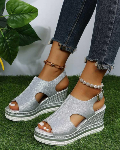 Funkelnde Plateau-Sandalen | Stilvoll & Ergonomisch