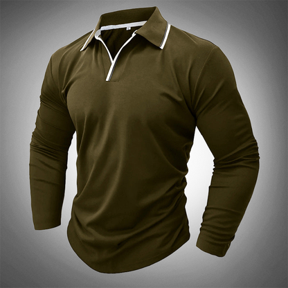 Elegantes Herren-Polohemd – Kontrastkragen & Slim-Fit