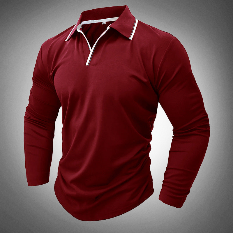 Elegantes Herren-Polohemd – Kontrastkragen & Slim-Fit