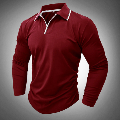 Elegantes Herren-Polohemd – Kontrastkragen & Slim-Fit