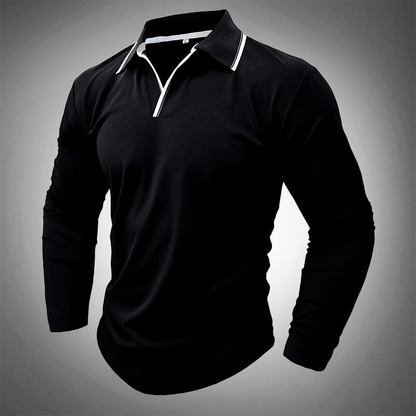 Elegantes Herren-Polohemd – Kontrastkragen & Slim-Fit