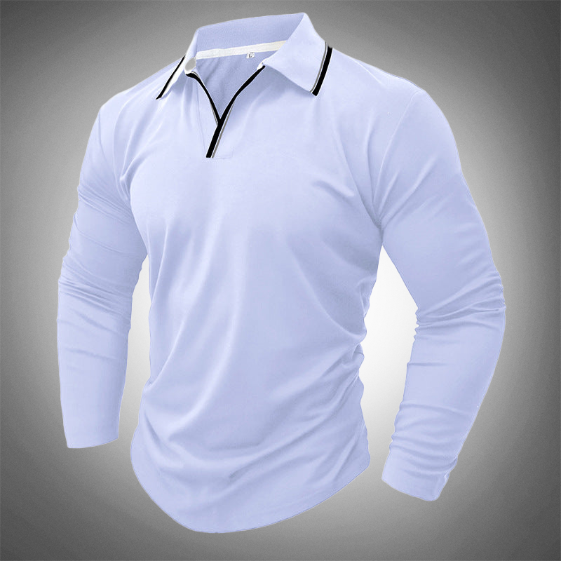 Elegantes Herren-Polohemd – Kontrastkragen & Slim-Fit