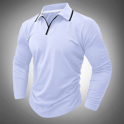 Elegantes Herren-Polohemd – Kontrastkragen & Slim-Fit