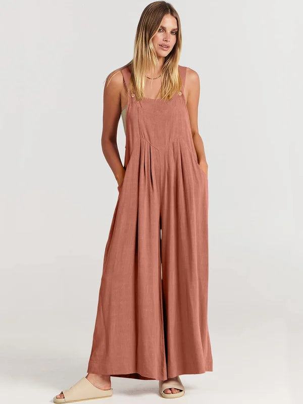 Eleganza Leinen Blüte Jumpsuit