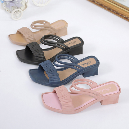 Elegante Riemchensandalen - Plissierte Akzente & Komfortsohle