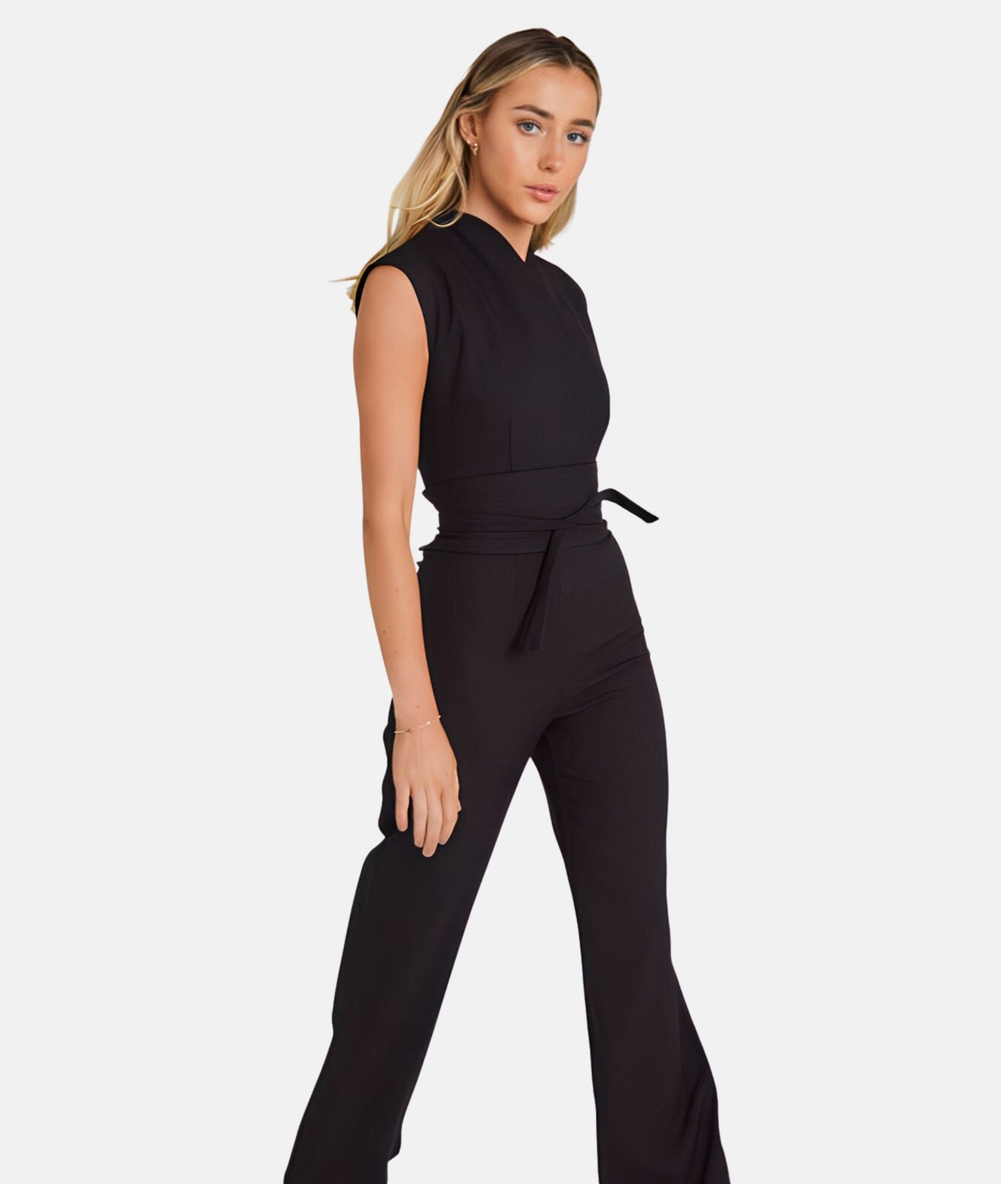 Modischer Jumpsuit mit Wickeldetail und weitem Bein