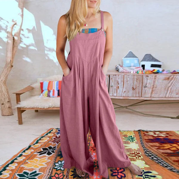 Eleganza Leinen Blüte Jumpsuit