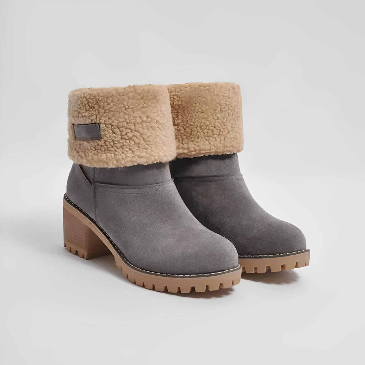 CozyStride Damen Wasserdichte Lederstiefel mit Wollfutter