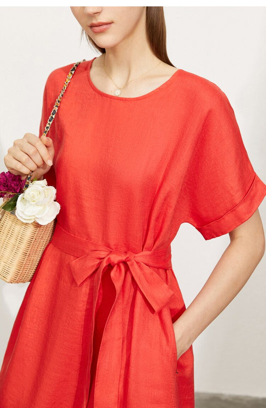 Charmantes Midikleid mit Gürtel – Klassisch & Komfortabel