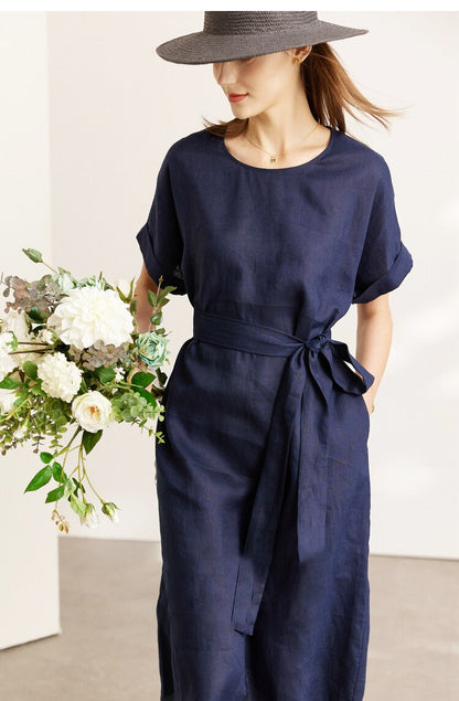 Charmantes Midikleid mit Gürtel – Klassisch & Komfortabel