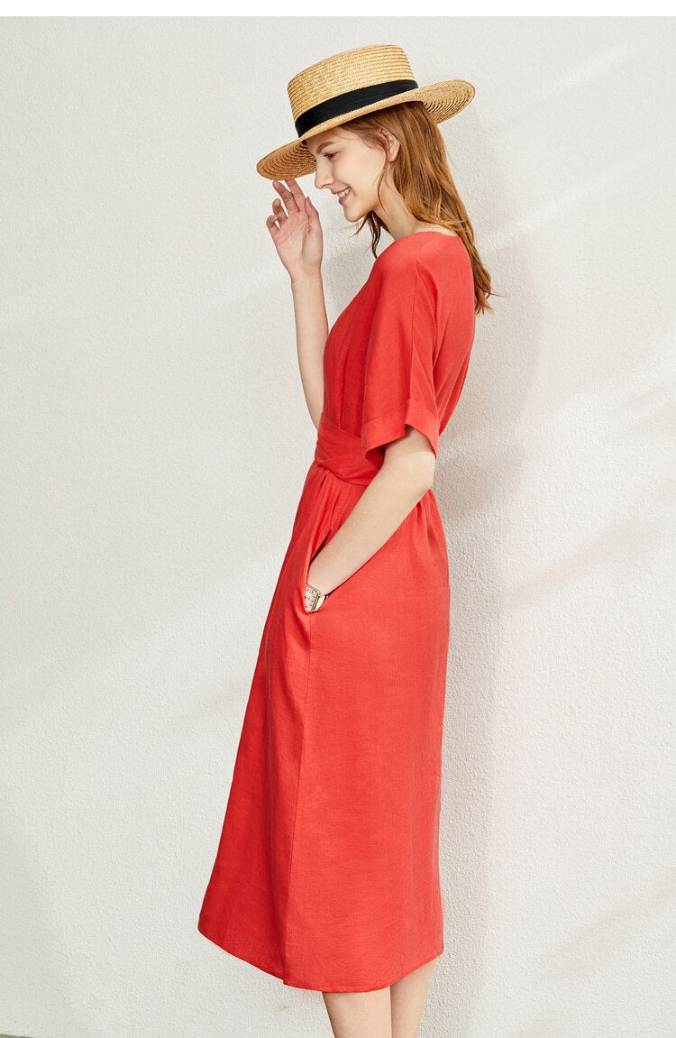 Charmantes Midikleid mit Gürtel – Klassisch & Komfortabel