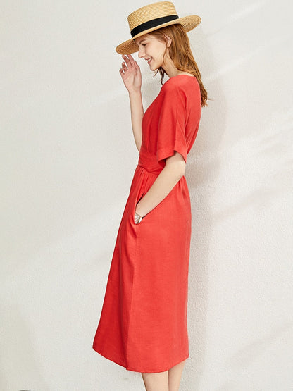 Charmantes Midikleid mit Gürtel – Klassisch & Komfortabel