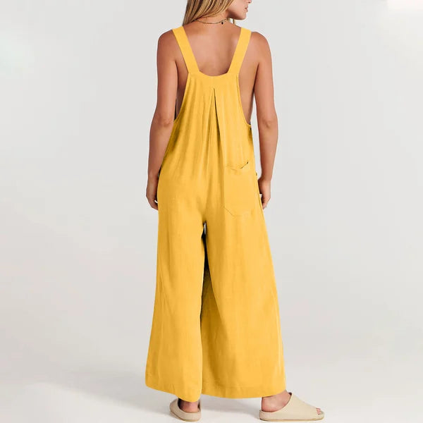 Eleganza Leinen Blüte Jumpsuit