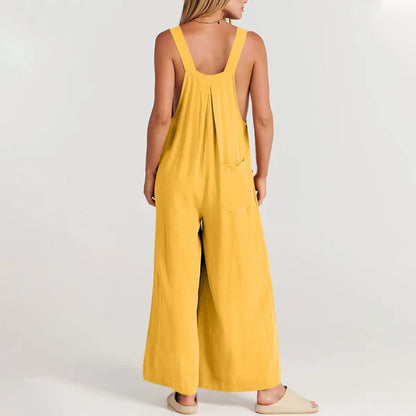 Eleganza Leinen Blüte Jumpsuit