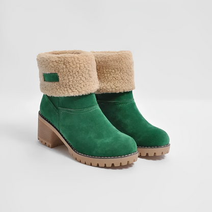 CozyStride Damen Wasserdichte Lederstiefel mit Wollfutter