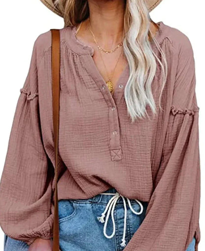 Boho-Chic Langarmbluse - Lässig & Elegant