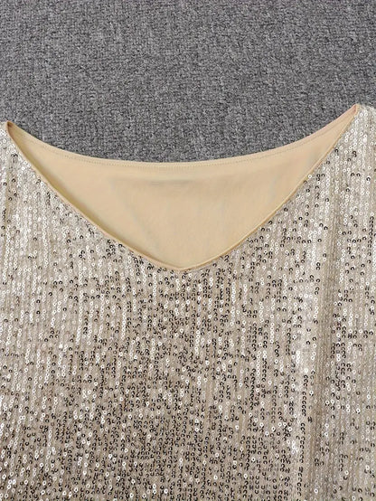 Glänzendes One-Shoulder-Minikleid für den Abend