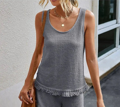 Boho Strick-Top & Shorts Set - Sommerlich & Schick