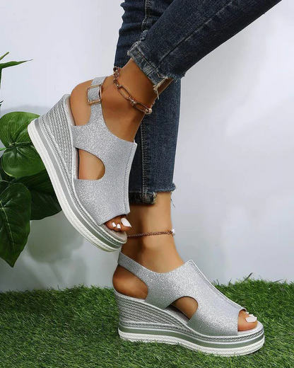 Funkelnde Plateau-Sandalen | Stilvoll & Ergonomisch