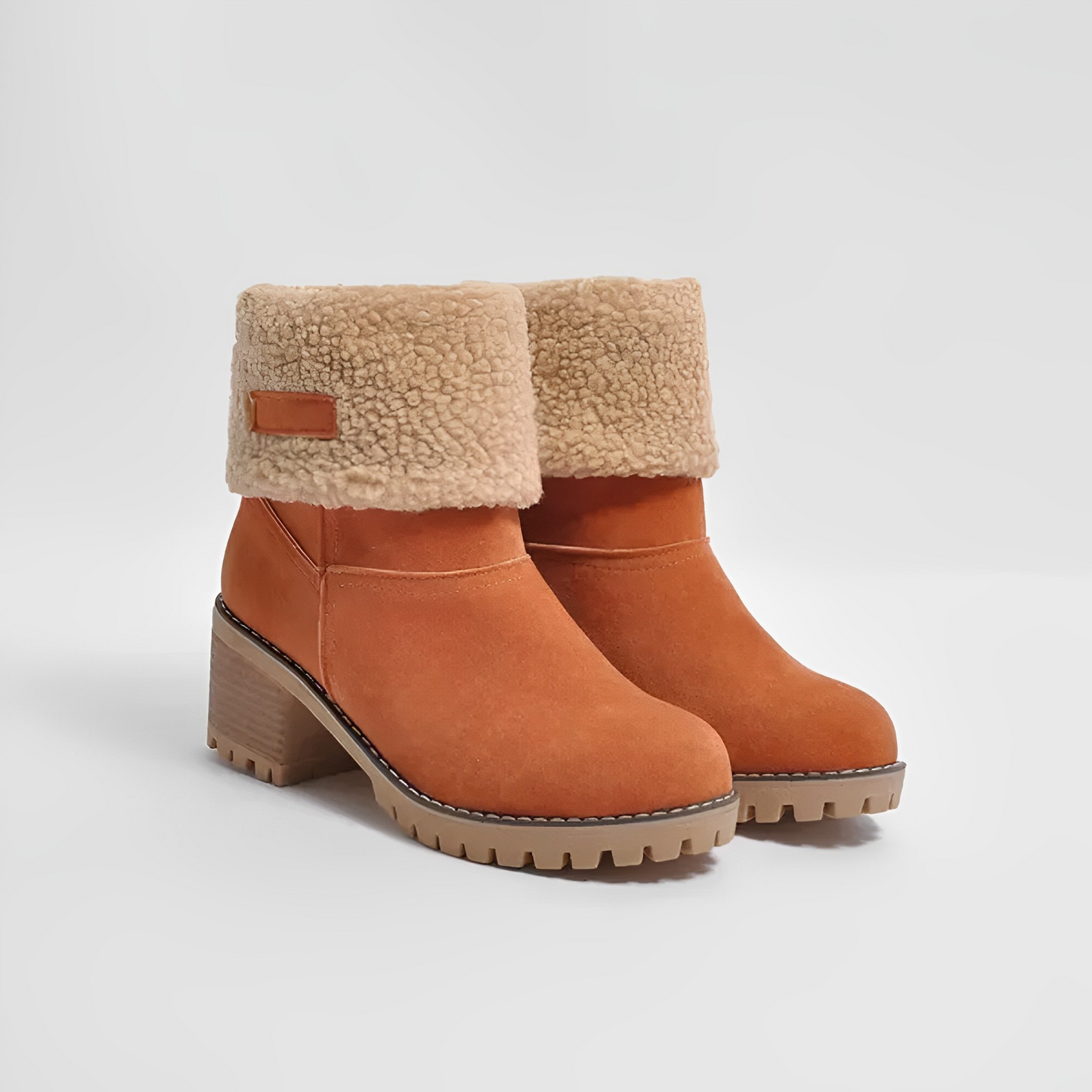 CozyStride Damen Wasserdichte Lederstiefel mit Wollfutter