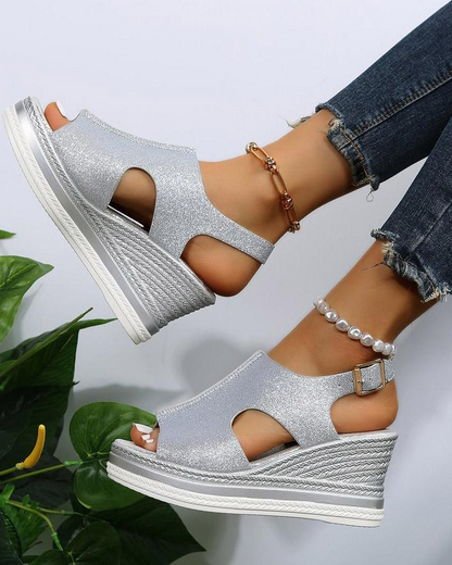 Funkelnde Plateau-Sandalen | Stilvoll & Ergonomisch