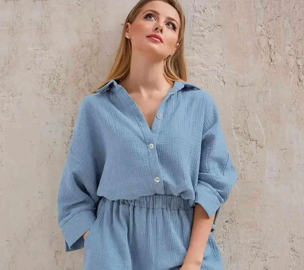 Legeres Hemd-Shorts-Set - Stylisch & Komfortabel