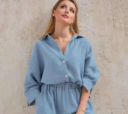 Legeres Hemd-Shorts-Set - Stylisch & Komfortabel