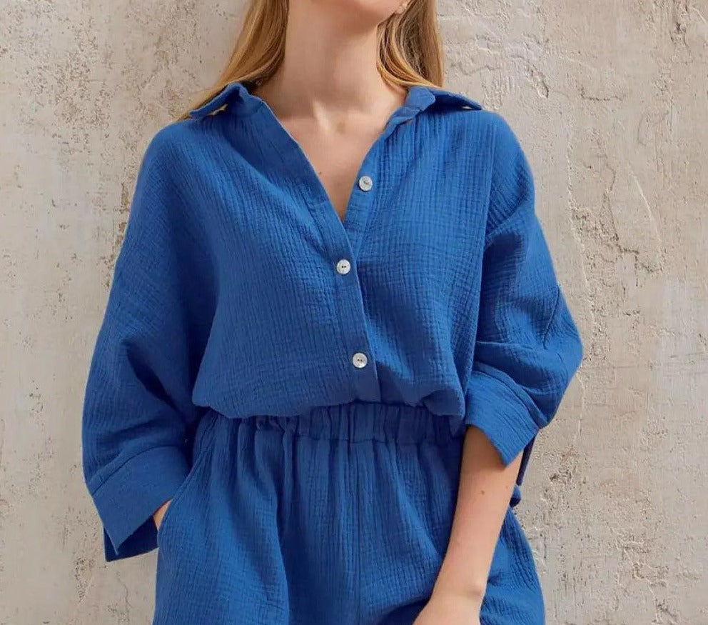 Legeres Hemd-Shorts-Set - Stylisch & Komfortabel