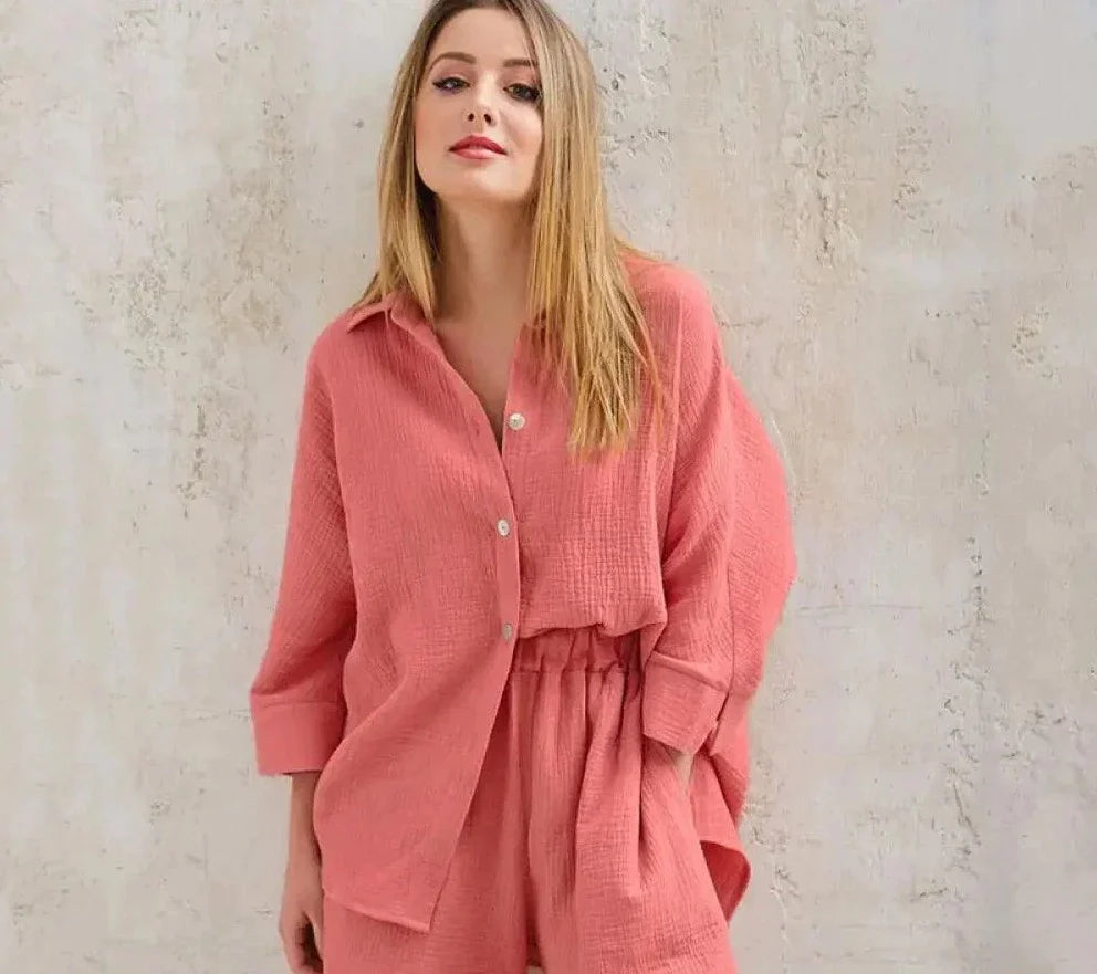 Legeres Hemd-Shorts-Set - Stylisch & Komfortabel