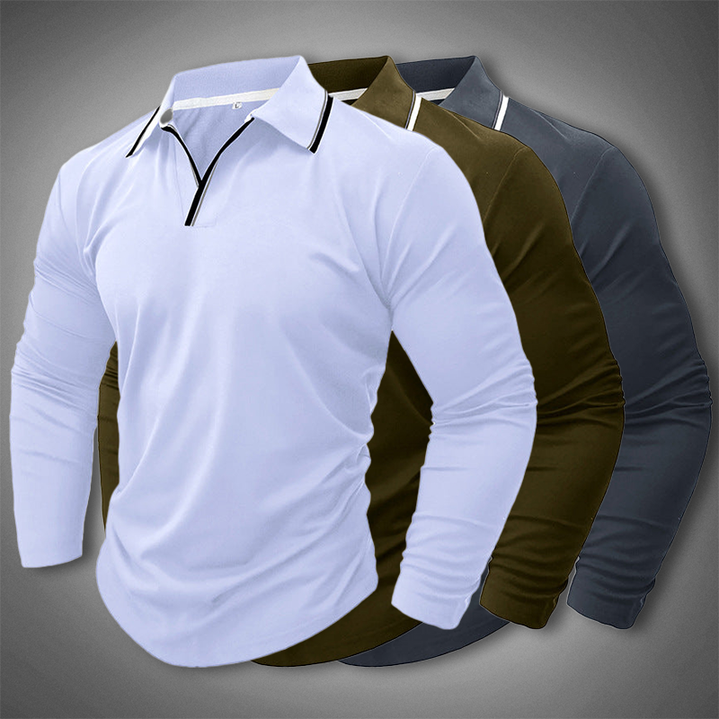 Elegantes Herren-Polohemd – Kontrastkragen & Slim-Fit