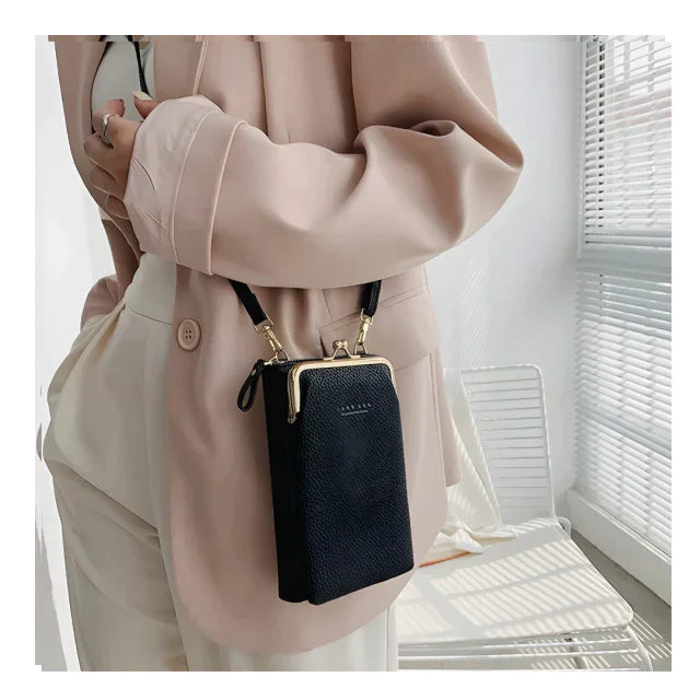 Elegante leder-schultertasche – kompakt & multifunktional