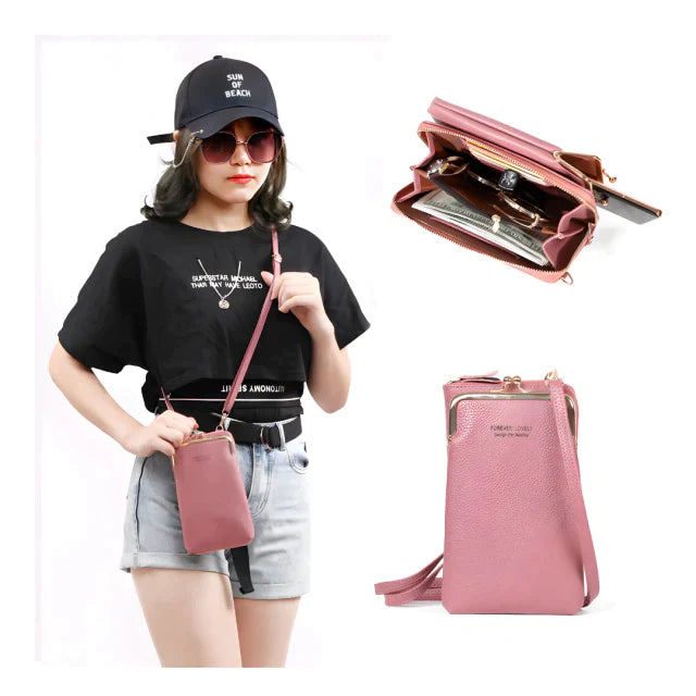 Elegante leder-schultertasche – kompakt & multifunktional