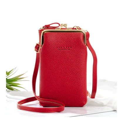 Elegante leder-schultertasche – kompakt & multifunktional